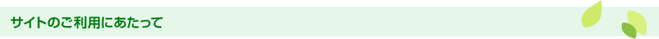 サイトのご利用にあたって